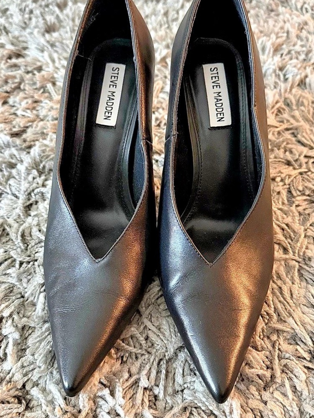 Steve Madden Noir Pointed Toe Pump Black Heels US 10
